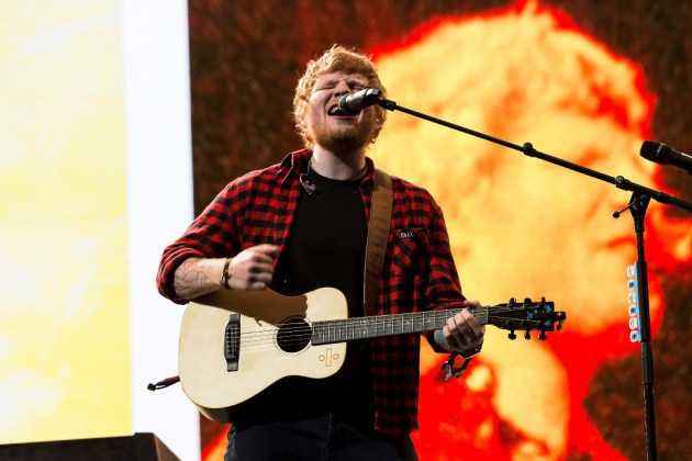 Ed Sheeran played the Glastonbury Festival in his native England in June. / Grant Pollard, Invision/AP
