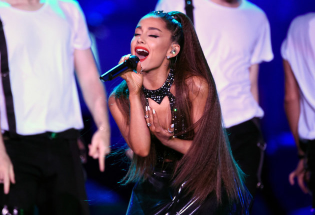 Ariana Grande made a brief appearance at the Wango Tango concert in Los Angeles in June. / Photo by Chris Pizzello, Invision/AP