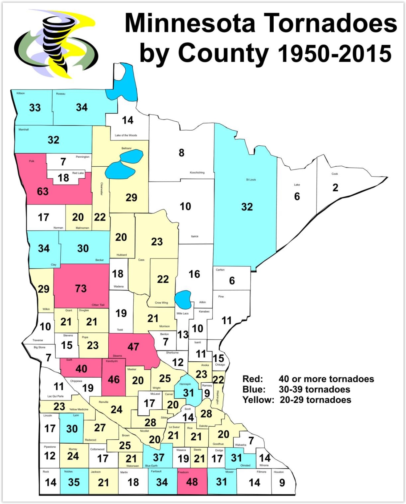 June Comes Early – Minnesota’s Safest County from Tornadoes?