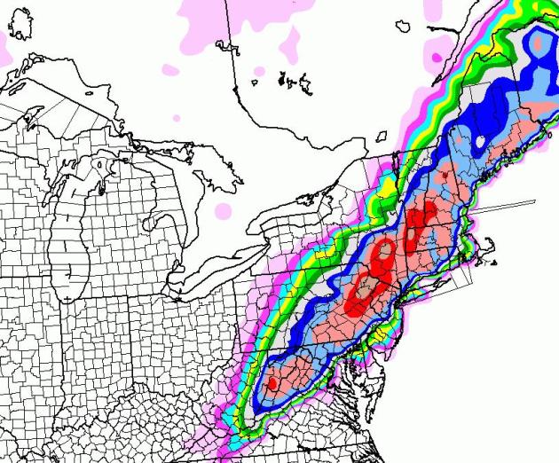 Fine Saturday, Showery Sunday (1-2 feet of snow for much of the ...